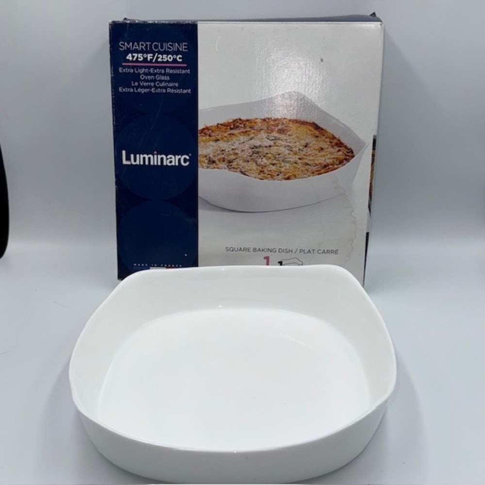 Luminarc Smart‎ Cuisine White Square Oven Glass Baking Dish 10 x 10 2 1 Qt